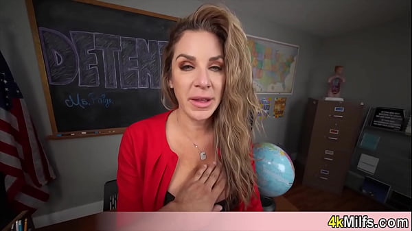 Horny MILF teacher offerrs her tight pussy