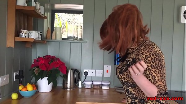 Horny mature redhead with big tits stuffing her pussy with a big black dildo – Free HD Porn Video