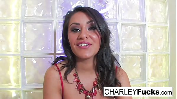 Busty brunette rubs her hole