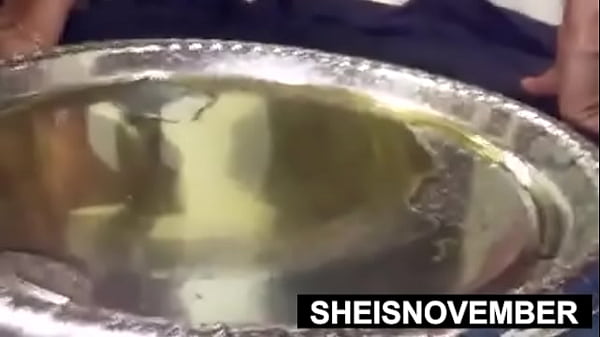 Chubby Black Hottie Msnovember Squatting and Covered In Oil With Saggy Titties and Nipples Exposed While Pee Peeing on Sheisnovember – Free HD Porn Video