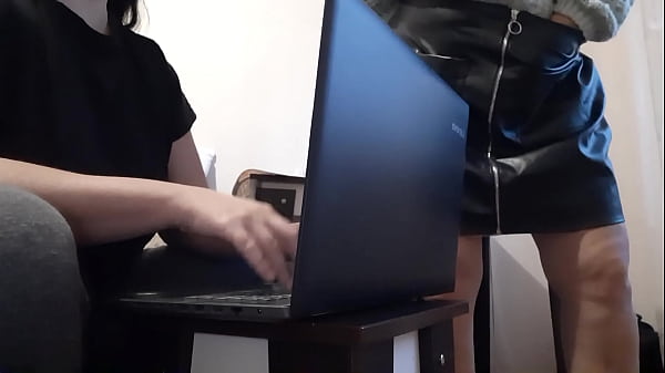 While my secretary is typing a report in the office, I am masturbating next to her