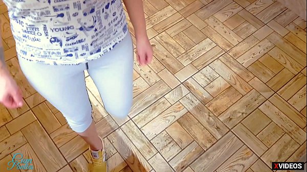Creampie in stepsister and her panties before yoga workout