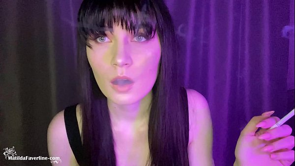 Hot Brunette Smokes Cigarettes and Sexually Dancing