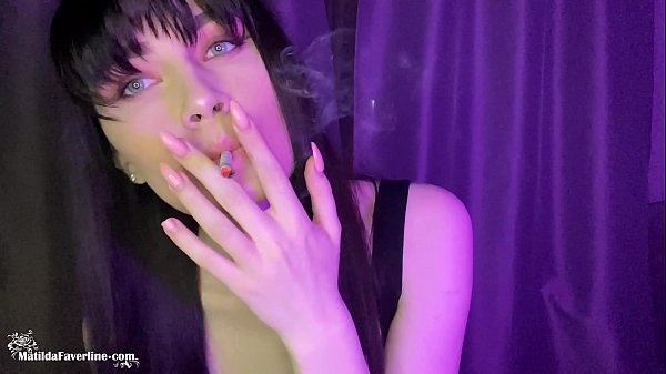 Hot Brunette Smokes Cigarettes and Sexually Dancing – Free HD Porn Video