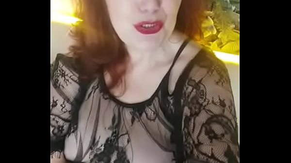 Red-haired lady in a black transparent nightgown – Free HD Porn Video