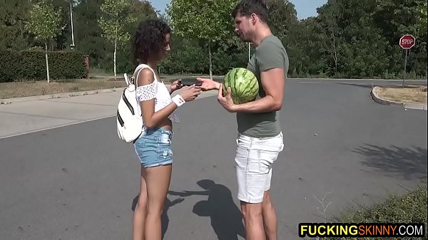 skinny curly babe fucks tight pussy outside – Free HD Porn Video