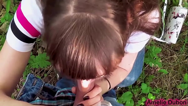 Girlfriend Public Blowjob Cock Student in the Wood - Oral Creampie – Free HD Porn Video