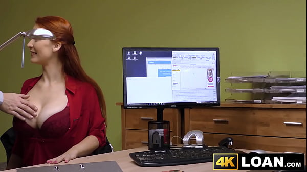 Redhaired babe shows off big tits before office hammering – Free HD Porn Video