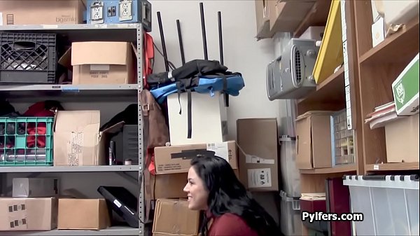 Latina suspect gags on guards hard cock