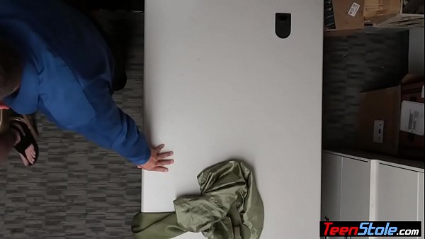 Nerd teen shoplifter humiliated by a security guard – Free HD Porn Video