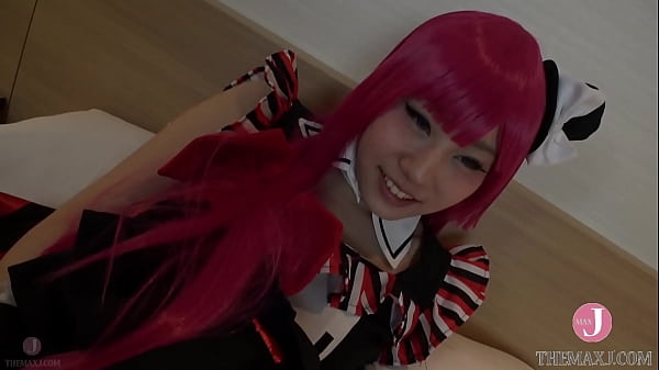 [HentaiCosplay] A cute red-haired maid cosgirl enjoys threesome, finishes with vibrator! – Free HD Porn Video