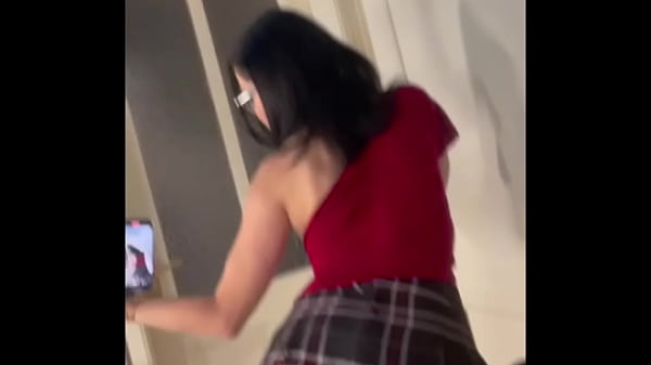 Selfie Video Masturbates in Miniskirt and Stockings