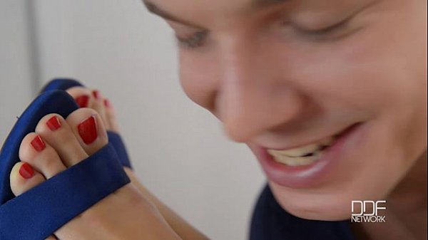 Horny Blonde Seductress in Blue Stilettos – Free HD Porn Video