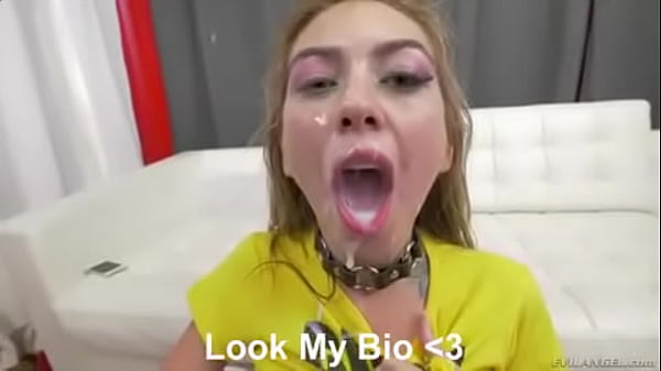 Slut gurgles ’s cum