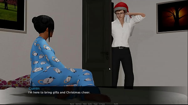 The Headmaster's christmas eve [Christmas PornPlay Hentai game] Ep.1 sexy red bikini gift for a perfect ebony teen – Free HD Porn Video