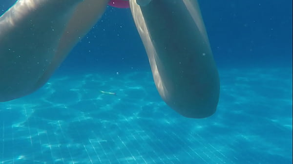 wife thong swimming in pool
