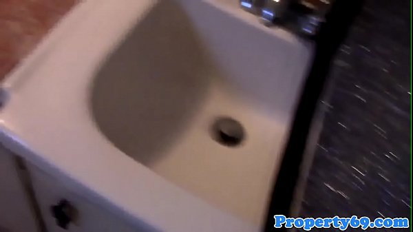 Gorgeous amateur realtor cockrides outdoors