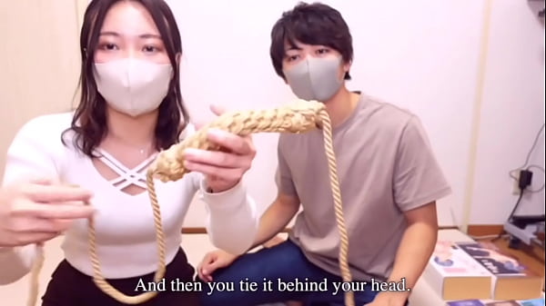 Japanese Rope Tied up Fuck - Extreme Orgasm with Restrained Bondage Collar, Handcuff, Gag