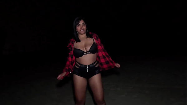 The cowboy fucked the brunette's ass in the middle of the woods with spit
