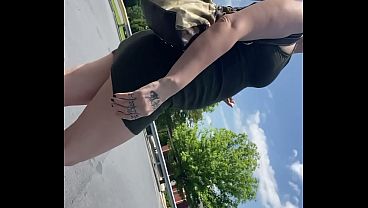 Wifeyy sexy public parking lot in short skirt – Free HD Porn Video