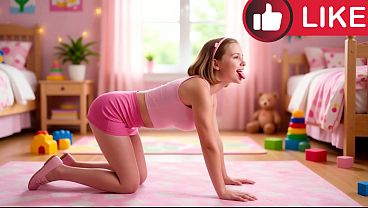 I recorded the young, nymph-like nanny taking a cum bath while her boss was out (AI-generated) – Free HD Porn Video