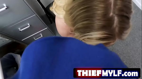 Security officer Robby Echo brings anti-masker MILF Brooke Banner to the backroom after catching her stealing some jewelry on camera.