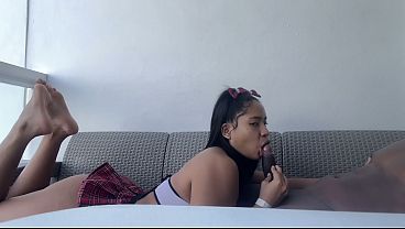 Cute student gives an excellent blowjob and sucks her teacher's balls -amateur couple- nysdel – Free HD Porn Video