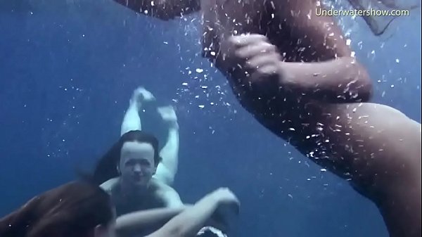 Girls on Tenerife swimming naked