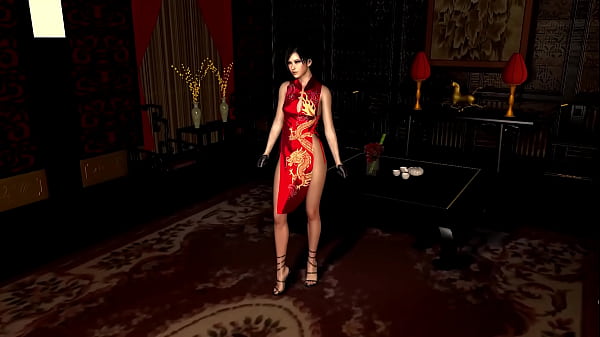 Demure spy Ada Wong in skimpy red dress ready to exchange her body for info – Free HD Porn Video