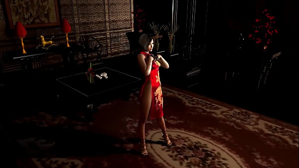 Demure spy Ada Wong in skimpy red dress ready to exchange her body for info – Free HD Porn Video