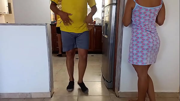 My stepfather's wife is a fool, she doesn't know that her husband fucks me when she is distracted by making dinner – Free HD Porn Video