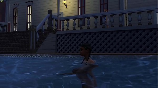 fucks His Black Step Daughter To Have Sex In The Swimming Pool outdoor