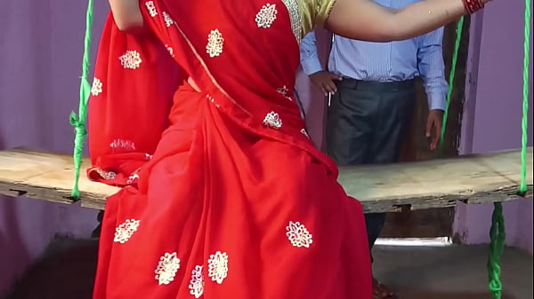 Sister-in-law wearing a red saree is looking amazing sitting on the swing, I will fuck you today – Free HD Porn Video
