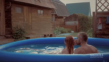 Nudists family in the summer garden pool - blowjob - 4K – Free HD Porn Video