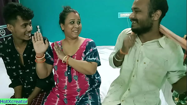 Hot Milf Aunty shared! Hindi latest threesome sex – Free HD Porn Video