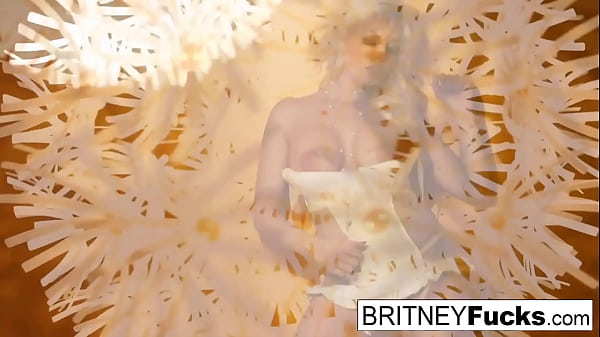 Sexy blonde in a retro tease and solo