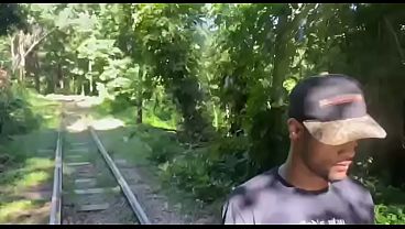 A young, greedy woman on the train tracks meets a gold miner; he ejaculates for her. – Free HD Porn Video